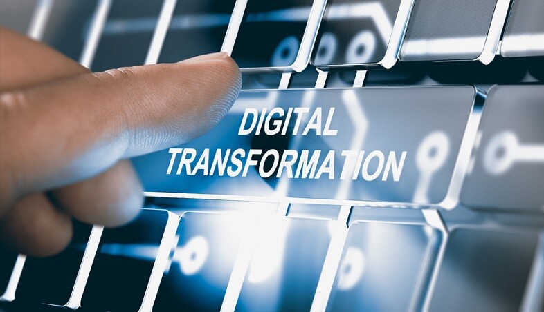 hand holding a digital print for transformation technology