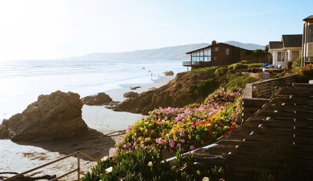 Monterey place with a beautiful sea water and rock present in the foreground