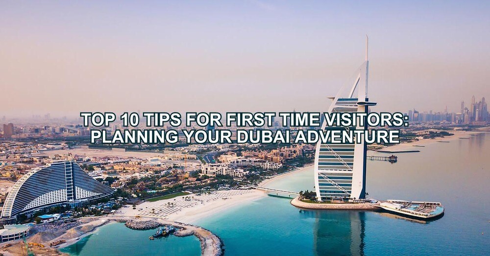 Dubai with water and a view of the city in a panoramic view