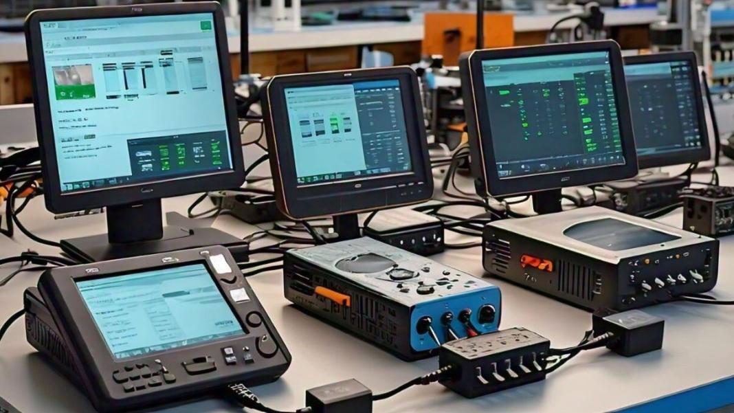 software radio station with monitor devices and handled devices