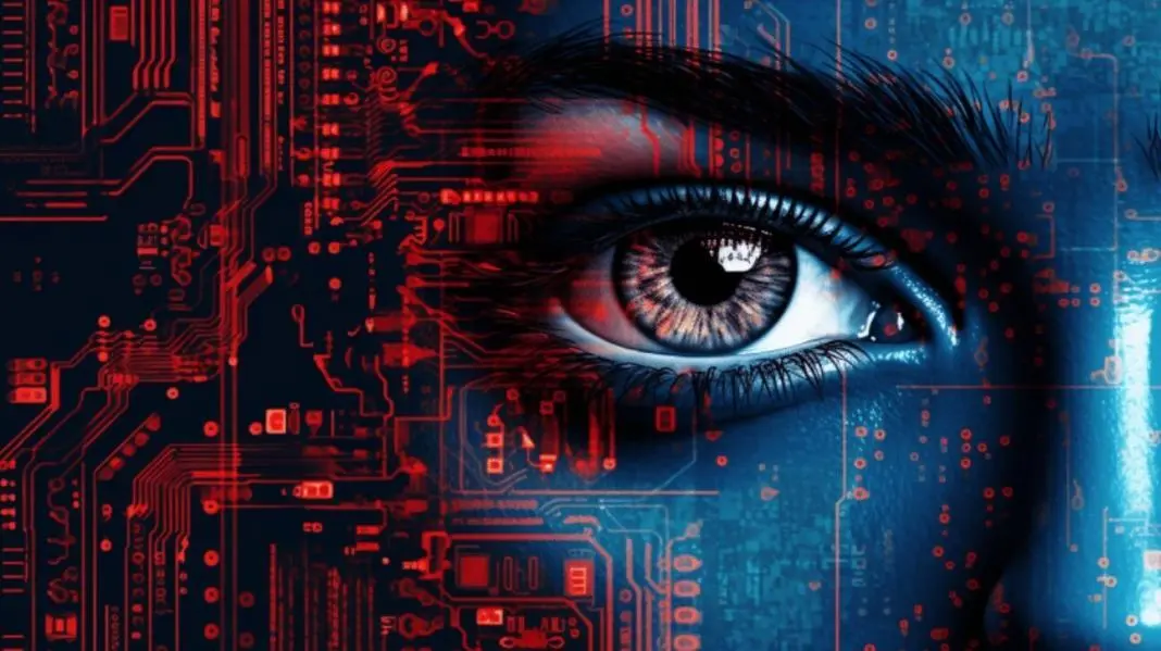 a lady with one eye is focusing indicating the digital era of computer vision