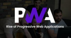 PWA progressive web applications written on a black background