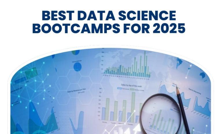 graphs and charts with a magnifier lens showing resembles to data science