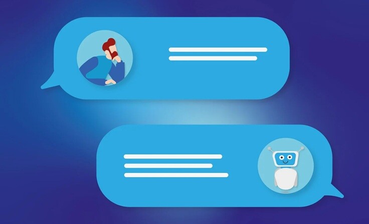 a communication between two persons in a chat environment