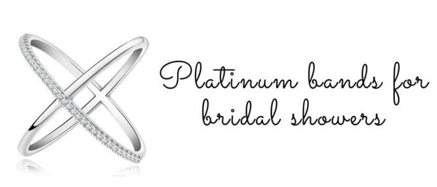 a platinum ring with the saying platinum bands for bridal showers