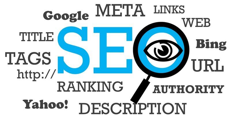 in white background written are the words SEO, authority, search engine, meta description, google, ranking