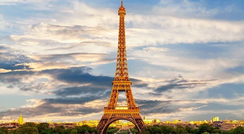France tour with evening shy clouds in the background