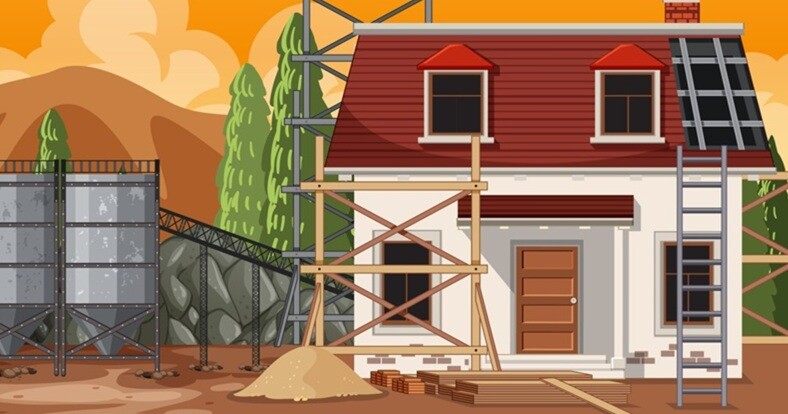 house restumping in progress for restructuring
