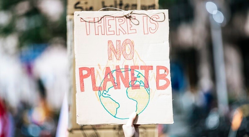 artificial intelligence a poster with written sentence saying there is no planet B