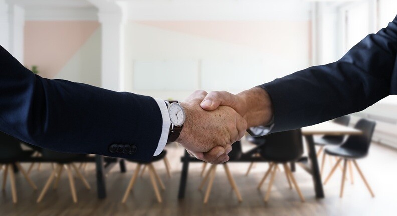 recruitment process where the candidate being greeted by HR