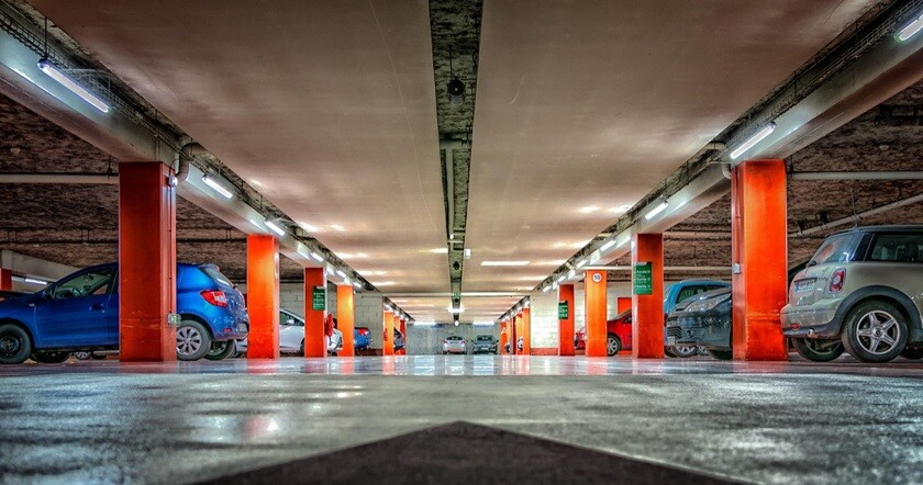 residential parking lot for safety and parking facility for tenants