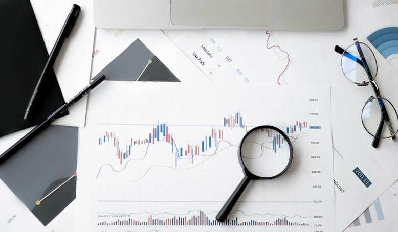 image with graphs showing trends made using data and numbers