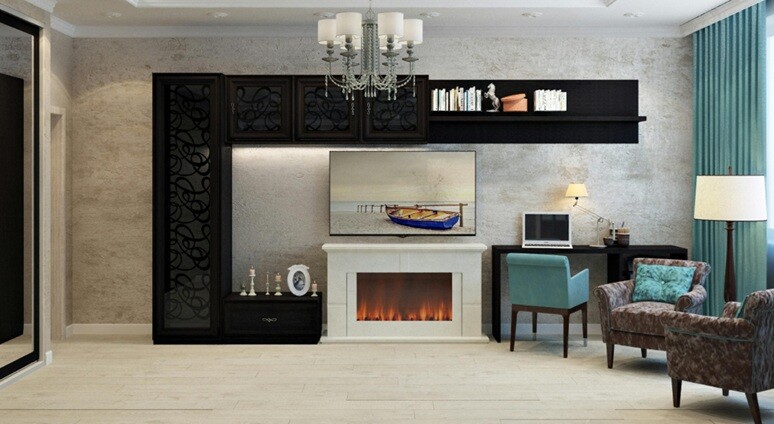 interior decor for modern houses showing television, sofa and table