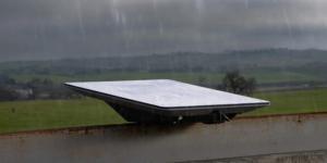 a satellite device placed on top of the house roof for internet