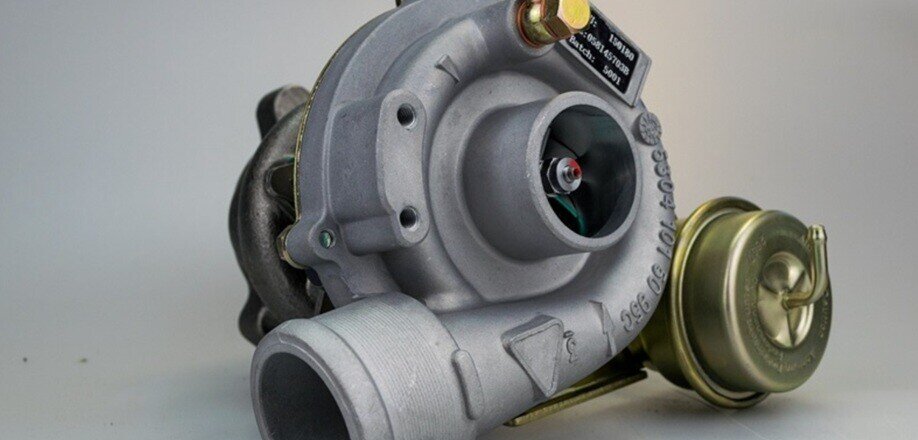 a turbo engine in grey color looks mechanical component