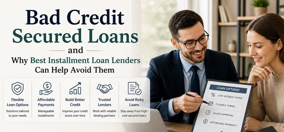 Financial planning and loan comparison on a clean workspace, illustrating how better installment loan lenders can help avoid bad credit secured loans and improve credit health