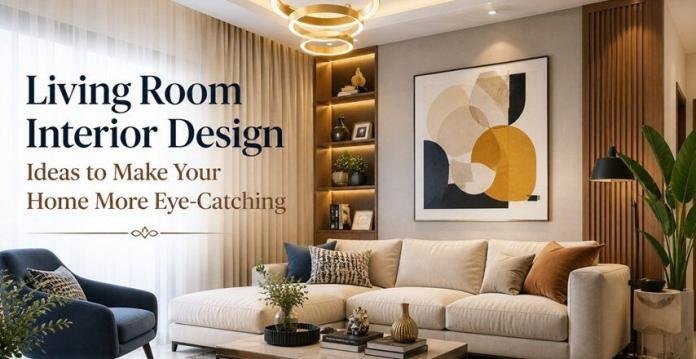 Modern living room with a neutral sofa, coffee table, indoor plants, and warm lighting creating a stylish and inviting interior space.