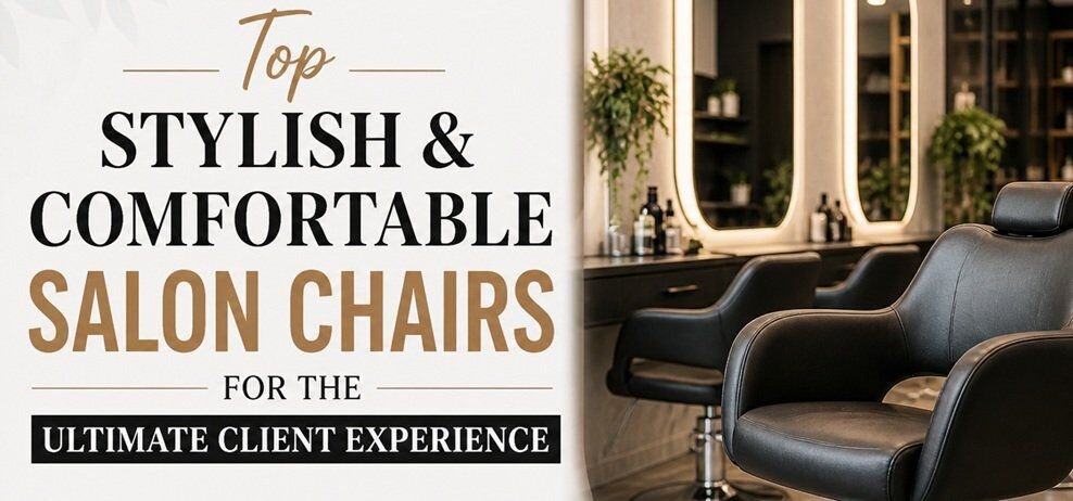 Stylish and comfortable salon chairs in a modern salon interior, highlighting premium design, ergonomic seating, and enhanced client experience
