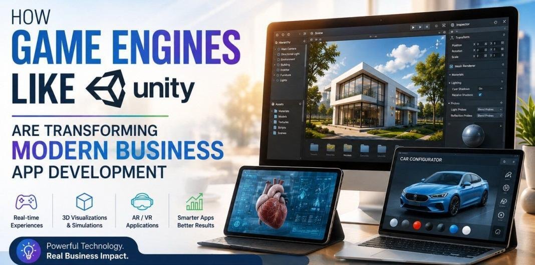 Game engines like Unity transforming modern business app development with 3D, AR/VR, and interactive applications