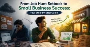 From job hunt setback to small business success through a step-by-step career transition