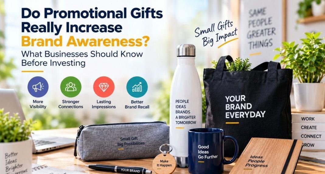 gifts Promotional gifts for brand awareness, featuring branded bottles, mugs, bags, notebooks and office products