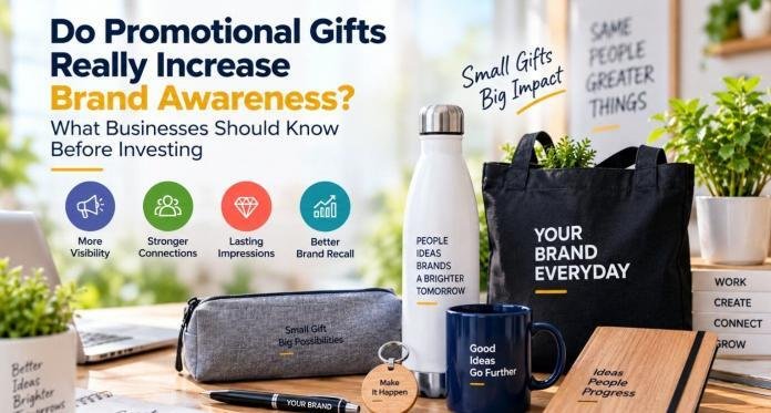 Promotional gifts for brand awareness, featuring branded bottles, mugs, bags, notebooks and office products