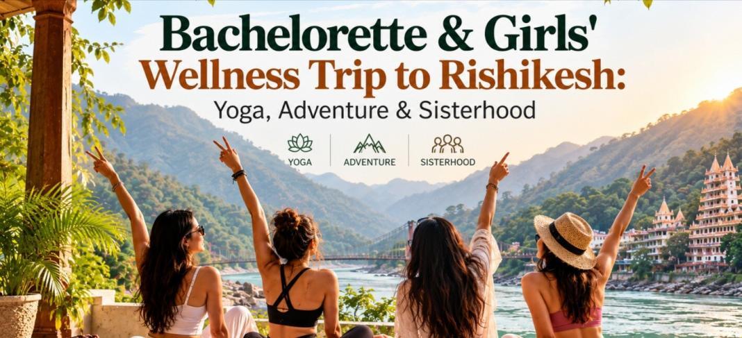 Friends enjoying a bachelorette and wellness trip in Rishikesh